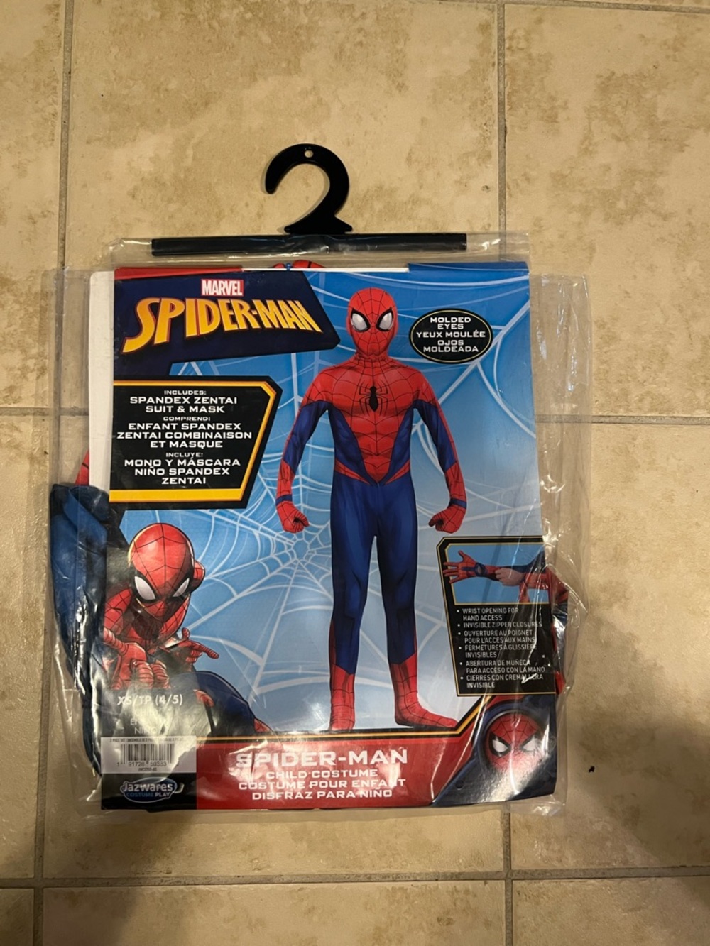 Marvel Spider-Man Blue and Red Kids Superhero Costume with Molded Mask